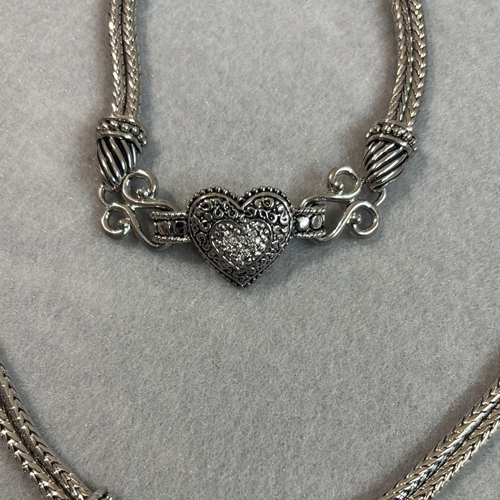 Lia Sophia Silver Heart Pendant Necklace and Bracelet Set - Picture 7 of 8